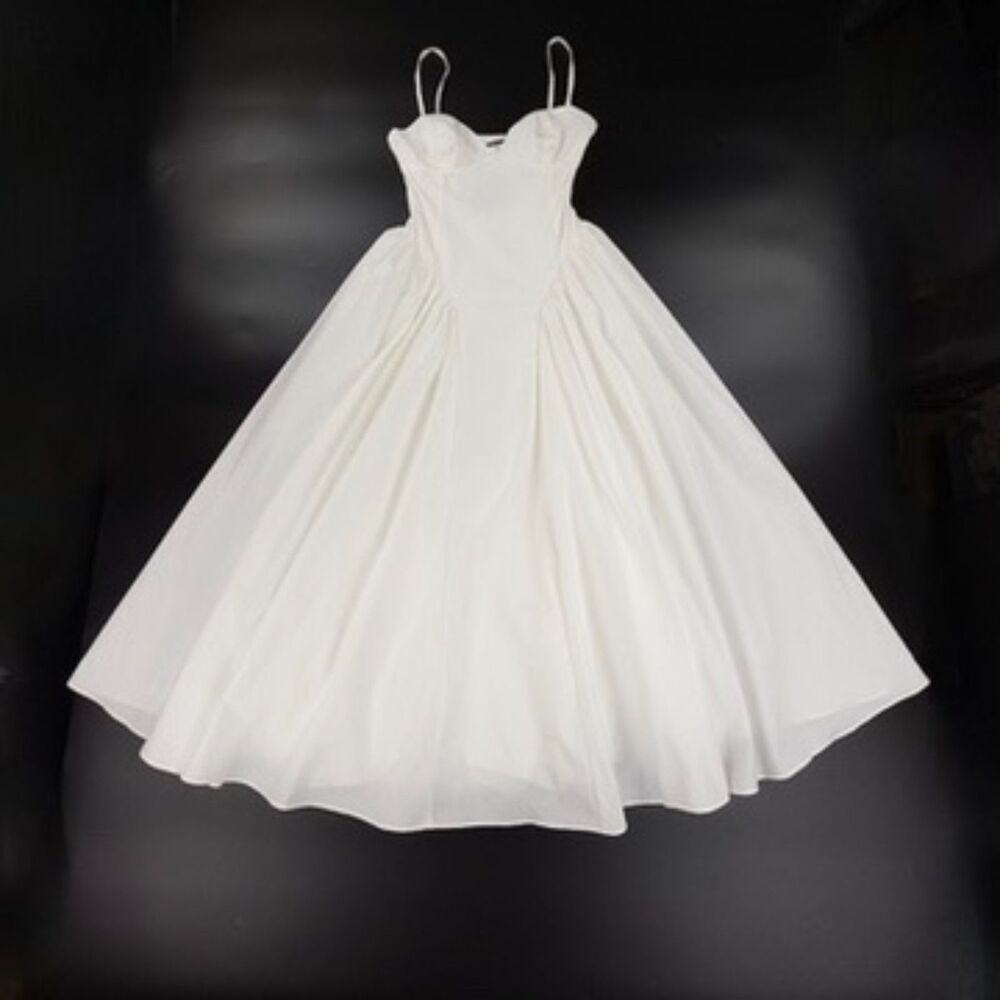 NWT Babyboo Emerson Midi Dress Ivory Minimal Soft Girl Feminine Resort Angelic